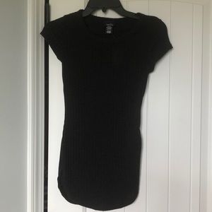 Rue 21 Top Women's Size XS Gray/Black Short Sleeve Ribbed Shirt